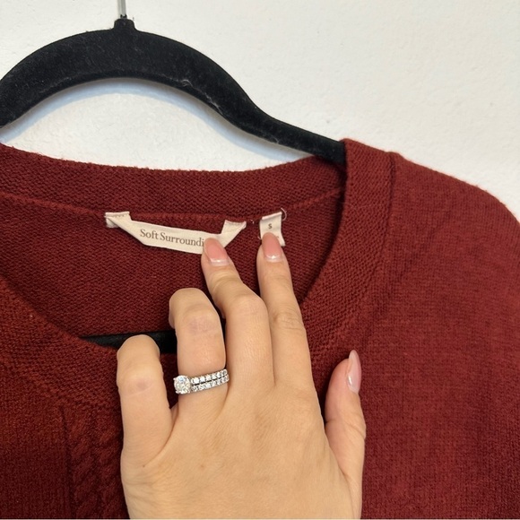 Soft Surroundings Priscilla Knit Sweater Tunic Length Size Small Women Burgundy - Picture 7 of 8